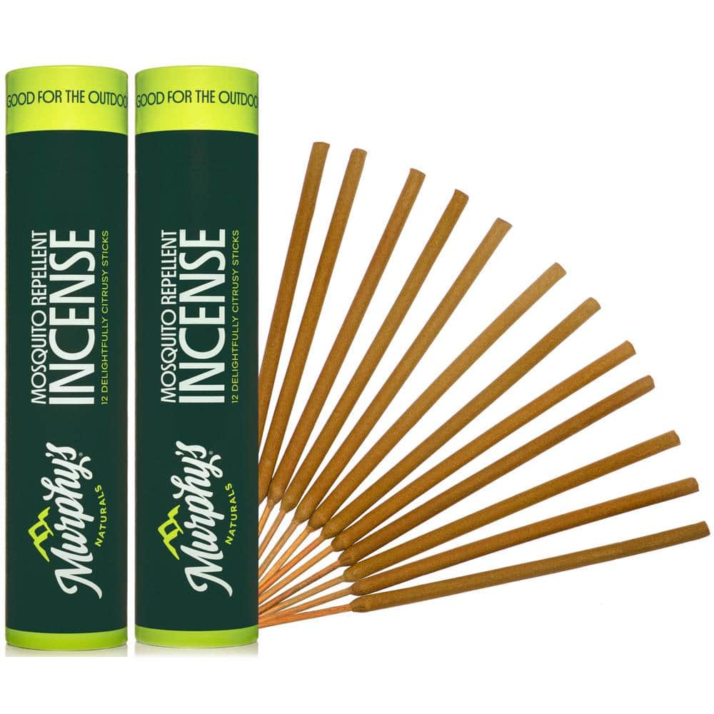 MURPHY'S NATURALS 2-Pack Natural Outdoor Mosquito Repellent Incense Sticks  - 2.5-Hour Essential Oil Bug Defense MD001-12TUB-2B - The Home Depot, image size:1000x1000