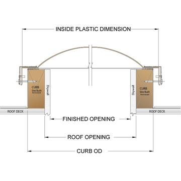 SUN-TEK 14-1/2 in. x 30-1/2 in. Fixed Curb Mount Polycarbonate Skylight with Aluminum Frame CMA.1430.B-C.B