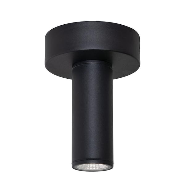 AFX Beverly 5.91 in. 9-Watt Black Integrated LED Flush Mount with Black Metal Shade