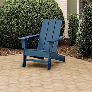 Grant Park Navy HDPE Plastic Modern Adirondack Outdoor Chair