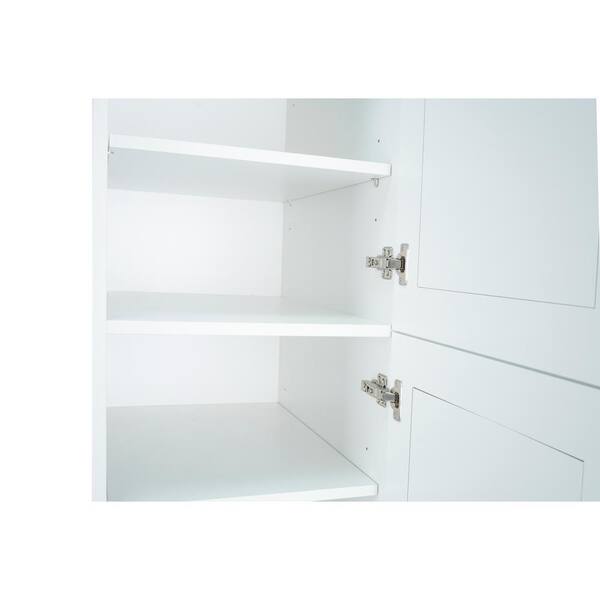 Cambridge Everest 18 in. W x 24 in. D x 90 in. H Ready to Assemble Shaker Pantry Kitchen Cabinet in White