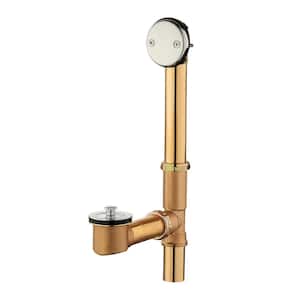 Twist and Close 1-1/2 in. 20-Gauge Brass Pipe Bath Waste and Overflow Drain in Chrome