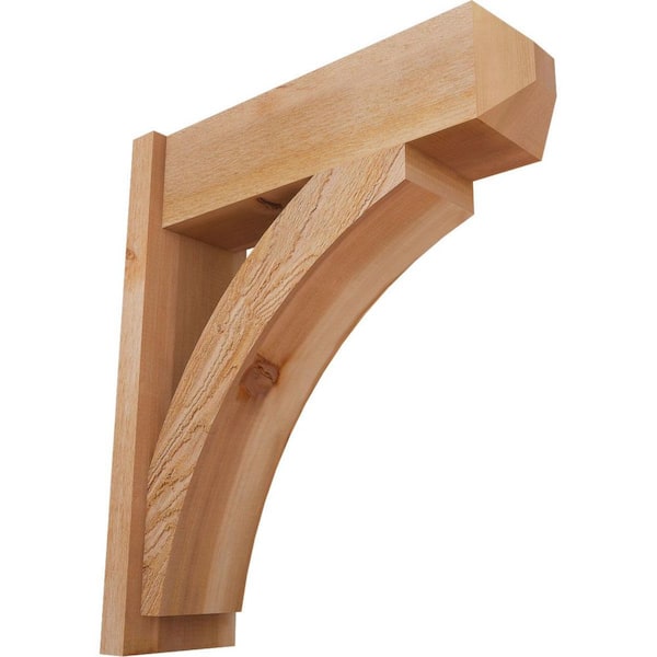 Ekena Millwork 8 in. x 30 in. x 26 in. Thorton Craftsman Rough Sawn Western Red Cedar Outlooker