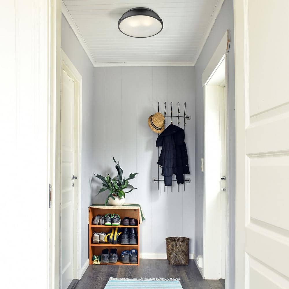 Duncan 14" Matte Black Indoor Flush Mount Light