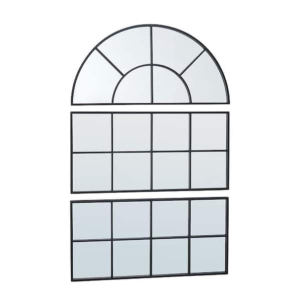 A & B Home Black 1 in. W x 45 in. H Classic Arch Framed Mirror