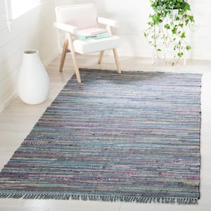 Rag Rug Aqua/Multi Doormat 3 ft. x 5 ft. Striped Area Rug