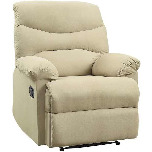 Beige Microfiber Recliner Motion