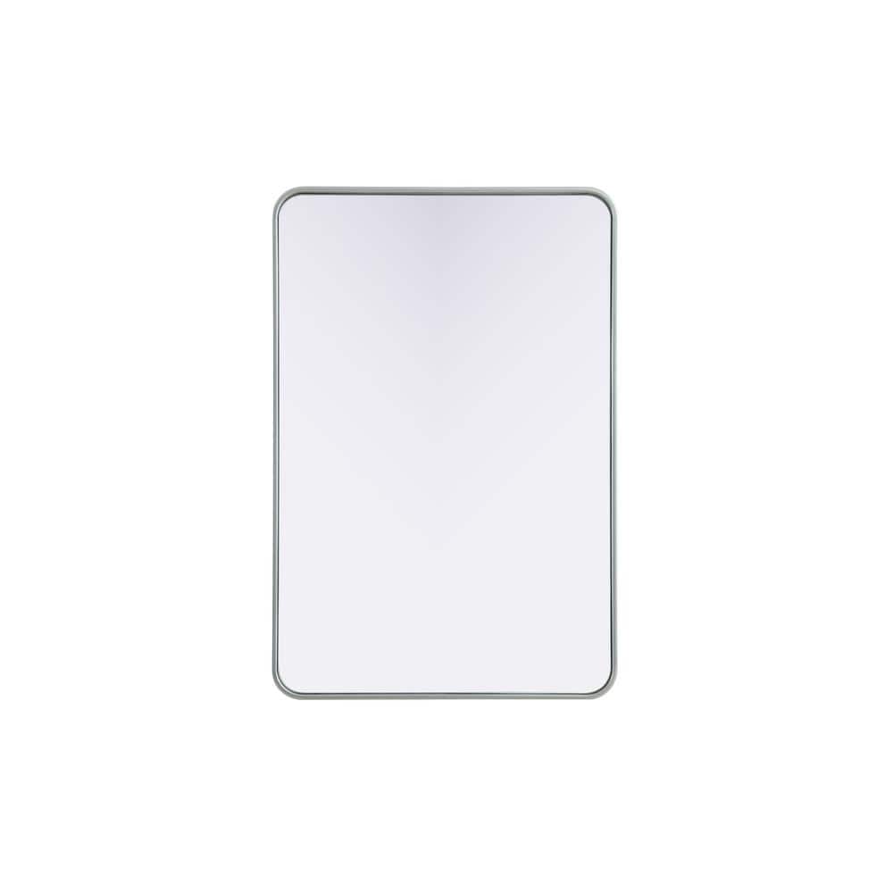 Timeless Home Silver 27 in. W x 40 in. H Contour Wall Mirror