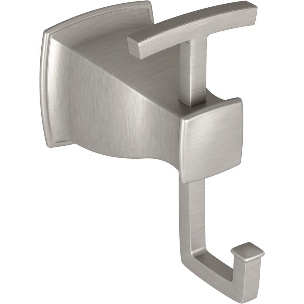 MOEN Hensley Double Robe Hook with Press and Mark in Brushed