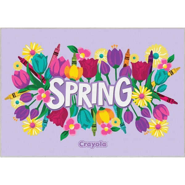 Crayola Spring Lilac 5 ft. x 7 ft. Modern Floral Area Rug