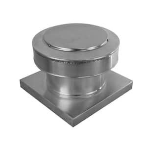 8 in. Dia. 50 sq. in. NFA, Aluminum Round Back Static Roof Vent with Curb Mount Flange, 4 in. Tall Collar