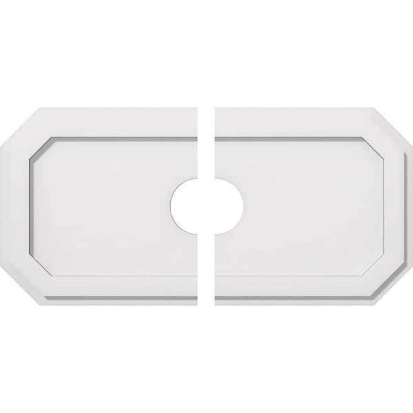 Ekena Millwork 28 in. W x 14 in. H x 4 in. ID x 1 in. P Emerald Architectural Grade PVC Contemporary Ceiling Medallion (2-Piece)