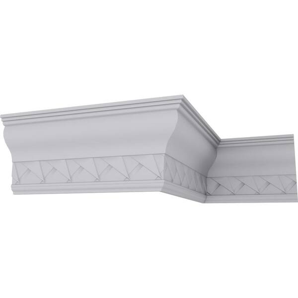 Ekena Millwork 3-3/4 in. x 9-1/8 in. x 94-1/4 in. Polyurethane Woodruff Crown Moulding
