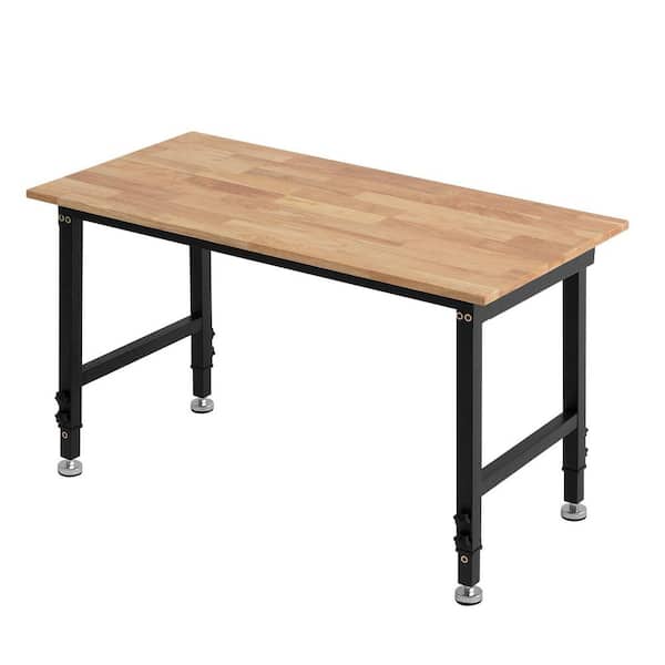 Adjustable Workbench, 1500 lbs. Capacity, 48 in. x 24 in. Oak Top 26.3 to 40.2 In. Height Adjustment, Home Commercial