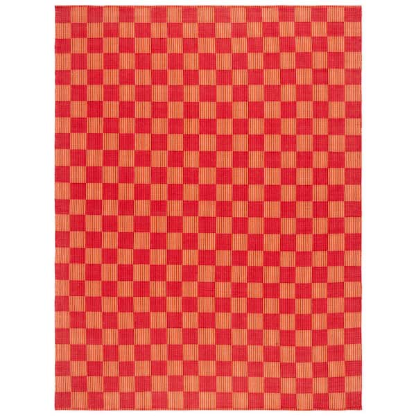 Striped Kilim 6 ft. x 9 ft. Red/Rust Geometric Area Rug