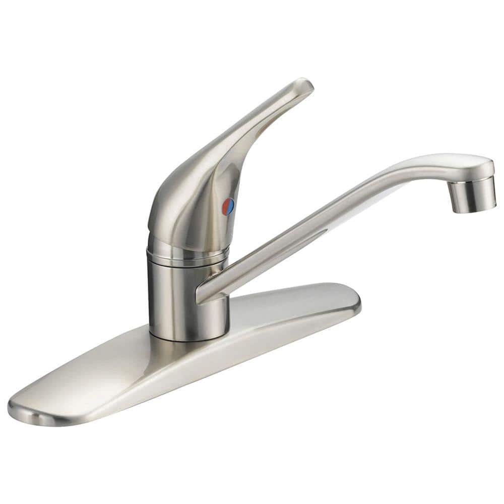 EZ-FLO 10685 Single Kitchen Faucet with Solid Lever Handle and Pull Down Spray Brushed Nickel 