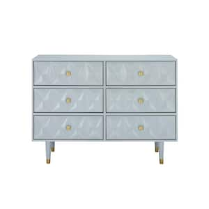 Dixon Gray 6-Drawer 48 in. Wide Dresser with Geo Front