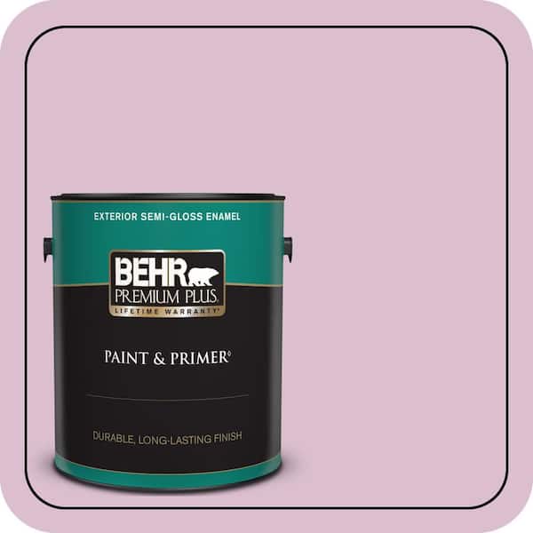 BEHR PREMIUM PLUS 1 gal. #690C-3 Delicate Bloom Semi-Gloss Enamel Exterior Paint & Primer