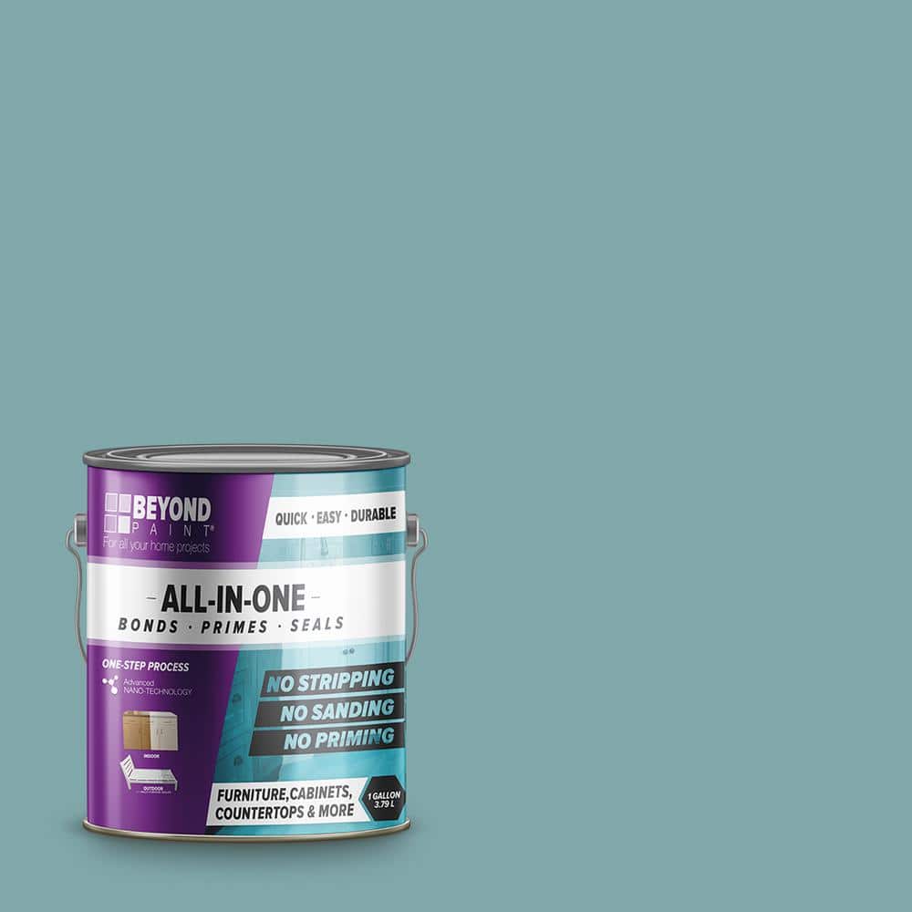 All-In-One Paint, Polo (Dark Navy), 128 fl oz Gallon. Durable Cabinet and Furniture Paint. Built in Primer and Top Coat, No Sanding Needed.