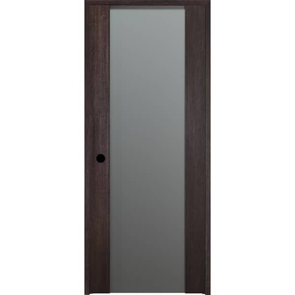 Belldinni Vona 202 28in.x 96in. Left-Hand Frosted Glass Solid Composite Core Veralinga Oak Wood Single Prehung Interior Door