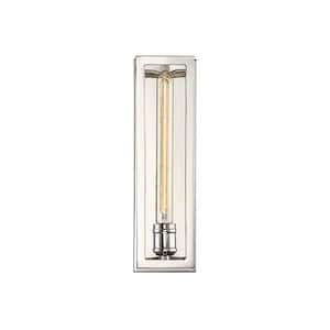 Clifton 4.25 in. W x 15.5 in. H 1-Light Polished Nickel Wall Sconce