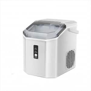 8.66 in. 33 lbs. Portable Countertop Nugget/Pebble Ice Maker in White