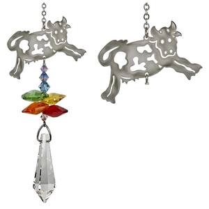 Woodstock Rainbow Makers Collection, Crystal Fantasy, 4.5 in. Cow Crystal Suncatcher CFCO