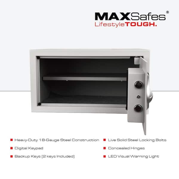 1.0 cu. ft. Hotel and Office Safe with Electronic Keypad Lock Access in Grey