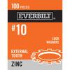 Everbilt #10 Zinc-Plated Steel External Tooth Lock Washer (100-Piece per Pack) 800532