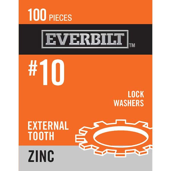 Everbilt #10 Zinc-Plated Steel External Tooth Lock Washer (100-Piece per Pack)