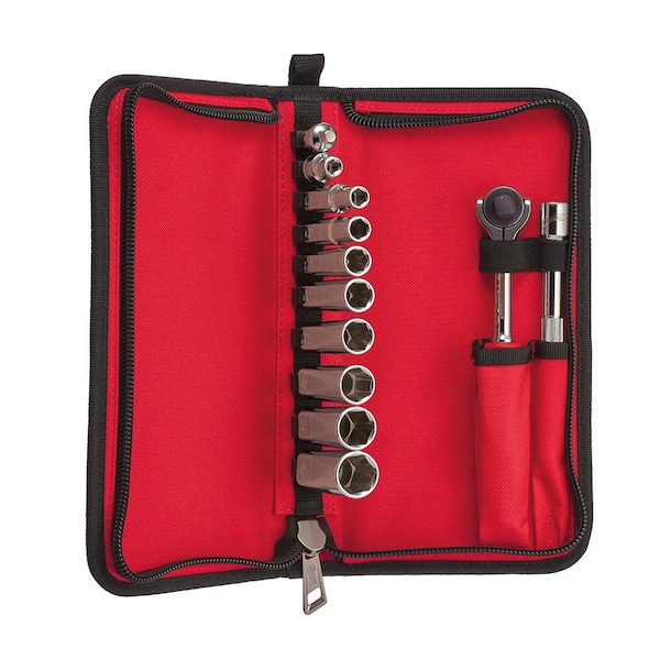 Milwaukee - M12 12V Lithium-Ion Cordless 3/8 in. Impact Wrench and Inflator Combo Kit with 3/8 in. Drive Metric Socket Set