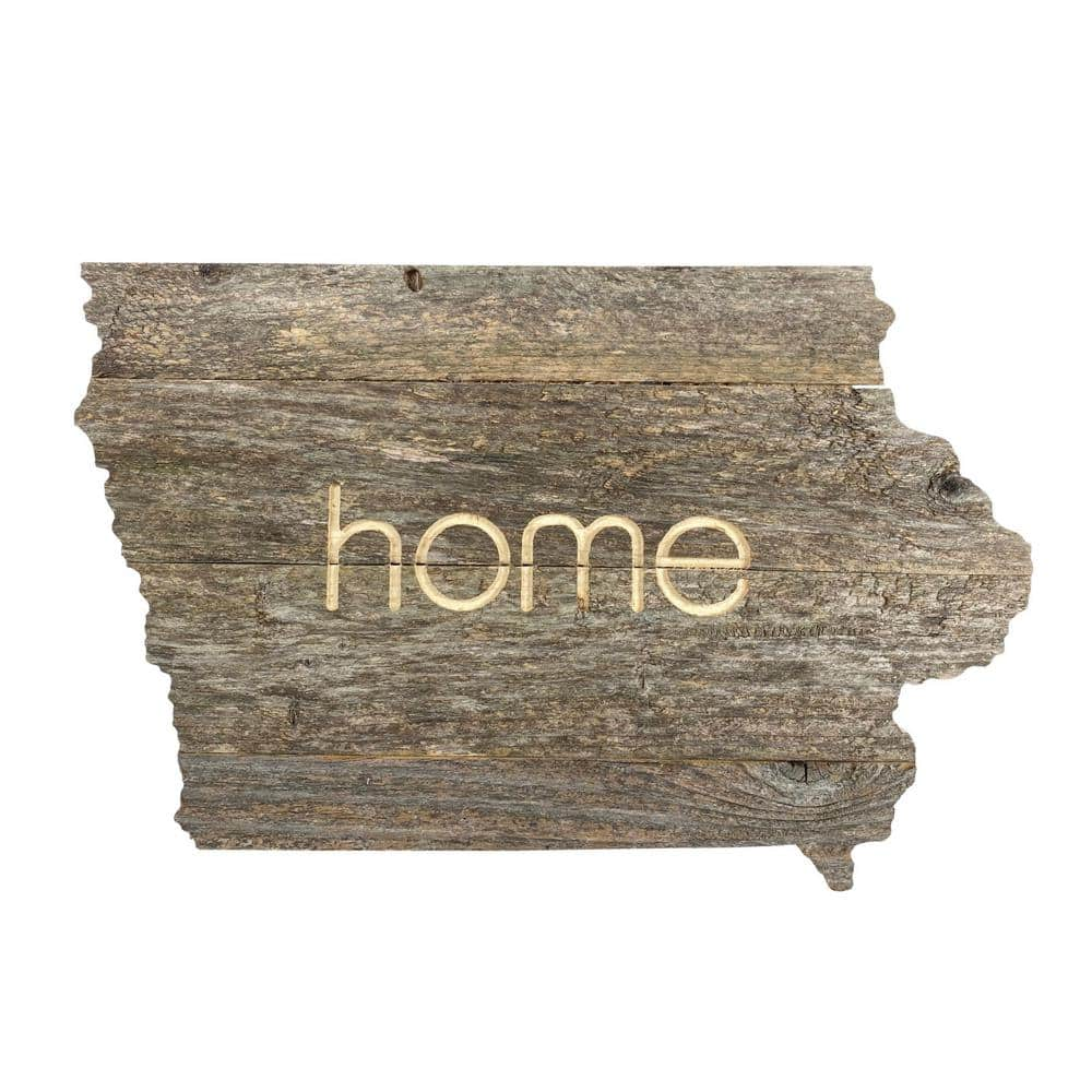 BarnwoodUSA Large Rustic Farmhouse Iowa Home State Reclaimed Wood Wall ...