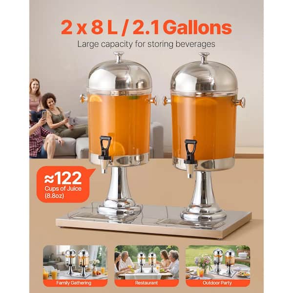 VEVOR Beverage Dispenser, 3.4 Gallon Drink Dispenser For Parties, Plastic Juice Dispensers With No-Drip Spigot, Iced Tea Lemonade Juice Water Dispensers, For Restaurants, Hotels, Parties - View #9