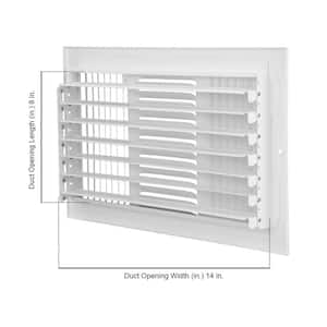 14 in. x 8 in. 3-Way Steel Wall/Ceiling Register in White