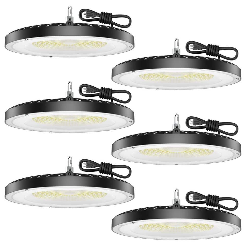 150-Watt 10.63in Equivalent Integrated LED UFO High Bay Light, 6 Pack，21,000 Lumens, 5000K Daylight, IP65 Waterproof price history on PriceWatchPro