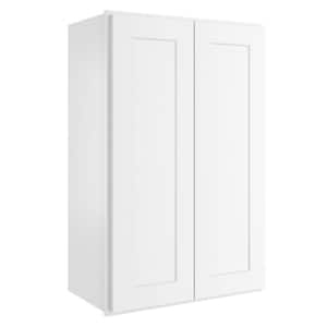White Painted Shaker Style Ready to Assemble Wall Cabinet 24-in W x 36-in H x 12-in D