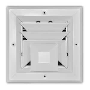 6 in. x 6 in. 3-Way Aluminum Square Ceiling Diffuser in White