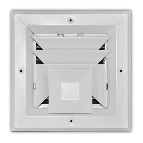 Everbilt 6 in. x 6 in. 3-Way Aluminum Square Ceiling Diffuser in White