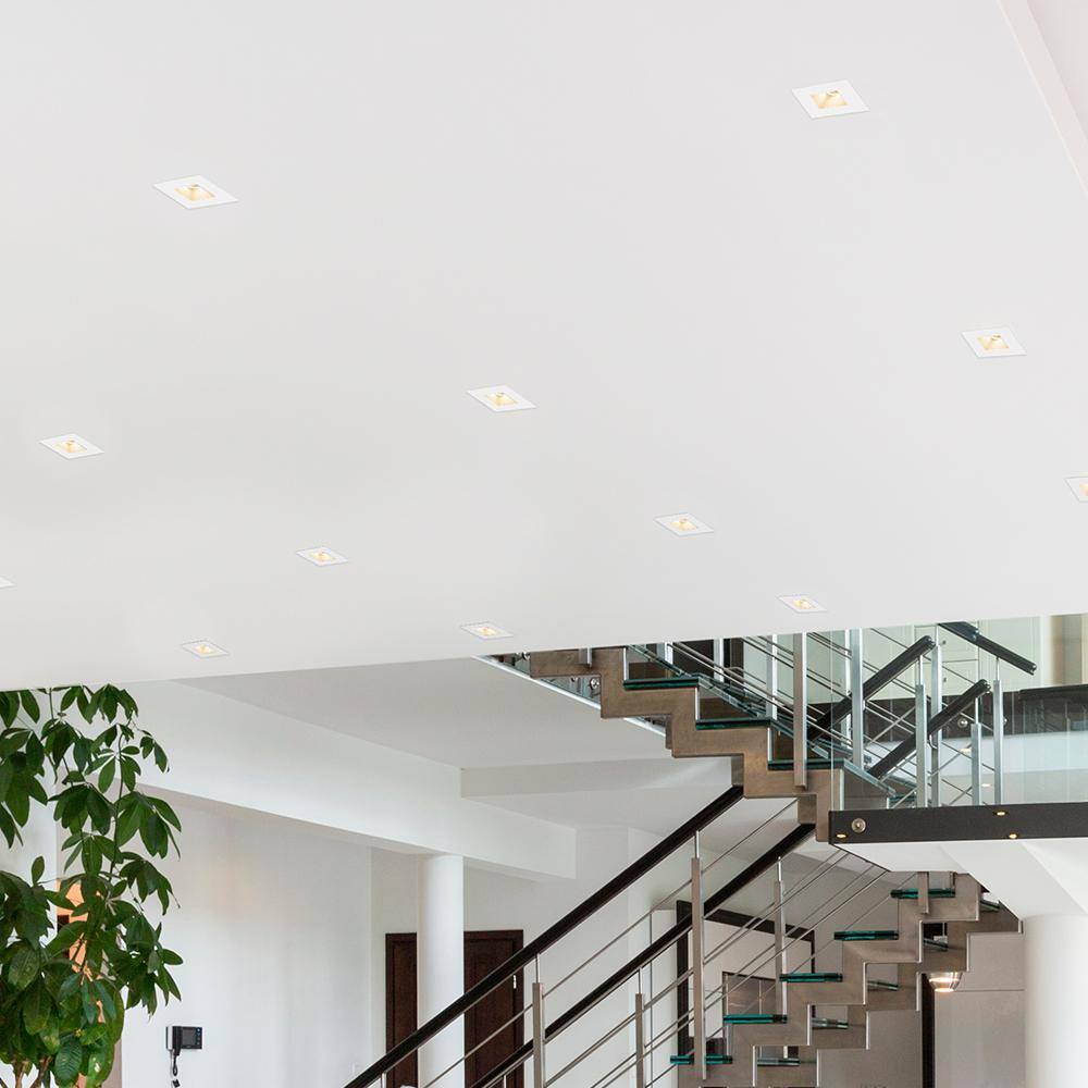 White Aluminum Square LED Recessed Downlight with Adjustable Color Temperature