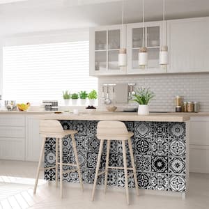 White, Black SB39 5 in. x 5 in. Vinyl Peel and Stick Tile (24 Tiles, 4.17 sq. ft./Pack)