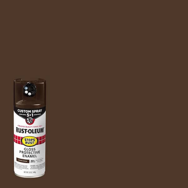 Rust-Oleum Stops Rust 12 oz. Custom Spray 5-in-1 Gloss Leather Brown Spray Paint