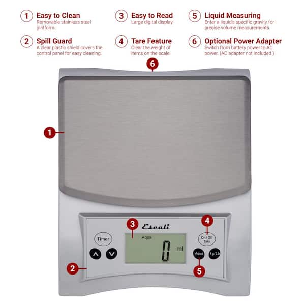 Taylor Bamboo Digital Food Scale, Brown