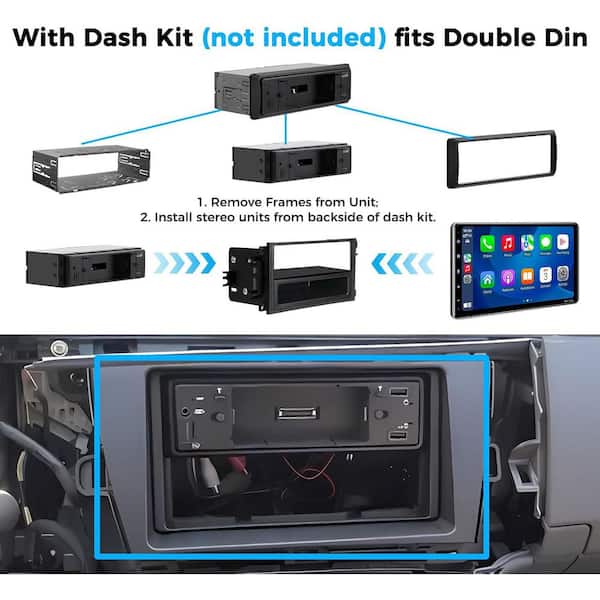 OBJLGEV 10.1 Wireless Single Din Car Radio Stereo with Carplay