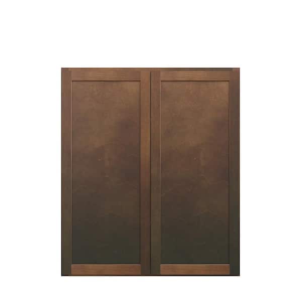Amherst Shaker 36 in. W x 42 in. H x 12 in. D in Walnut Plywood Assembled Wall Cabinet