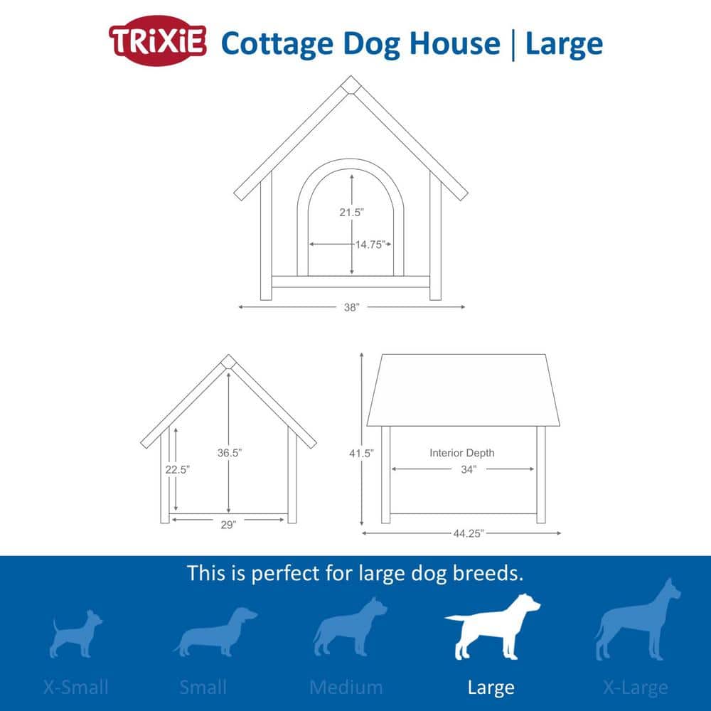 X-Large Brown Wooden Outdoor Cottage Dog House with Raised Floor