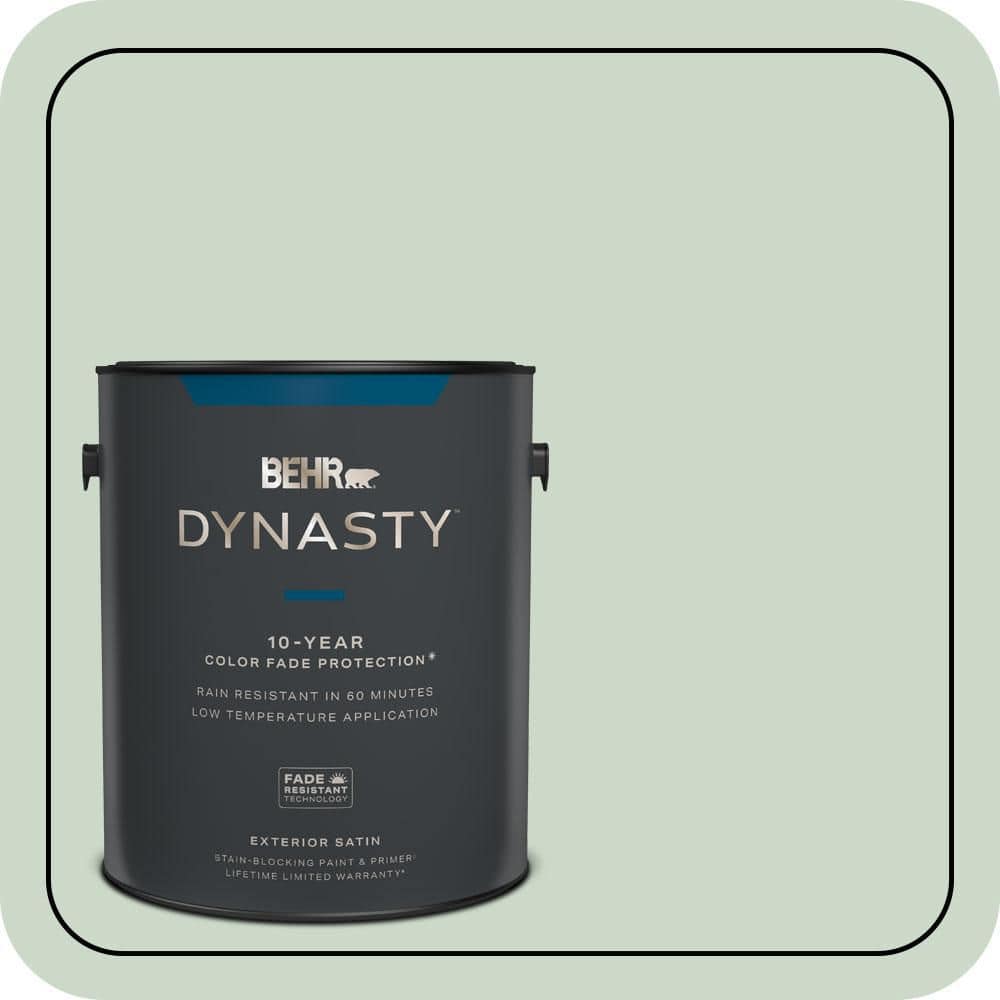 BEHR DYNASTY 1 gal. #450E-2 April Mist Satin Enamel Exterior Stain ...