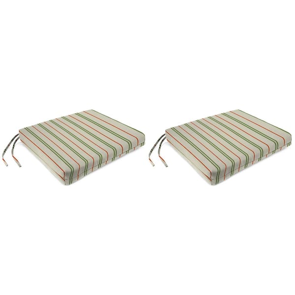 Jordan Manufacturing 19 in. L x 17 in. W x 2 in. T Outdoor Rectangular Chair Pad Seat Cushion in Gallan Cedar (2-Pack)