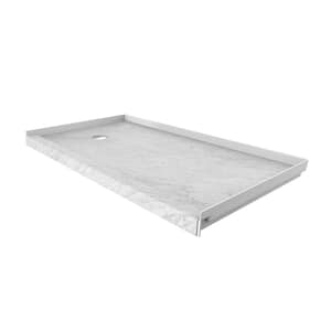 32 in. x 60 in. Single Threshold Shower Base with Left Hand Drain in Frost