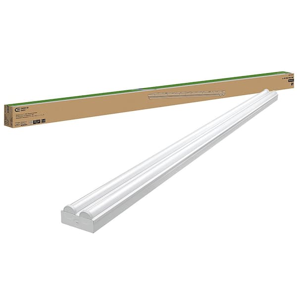 Commercial Electric 8 ft. 450-Watt Equivalent Integrated LED White Strip Light Fixture High Output 9000 Lumens 90-Watts 4000K Bright White