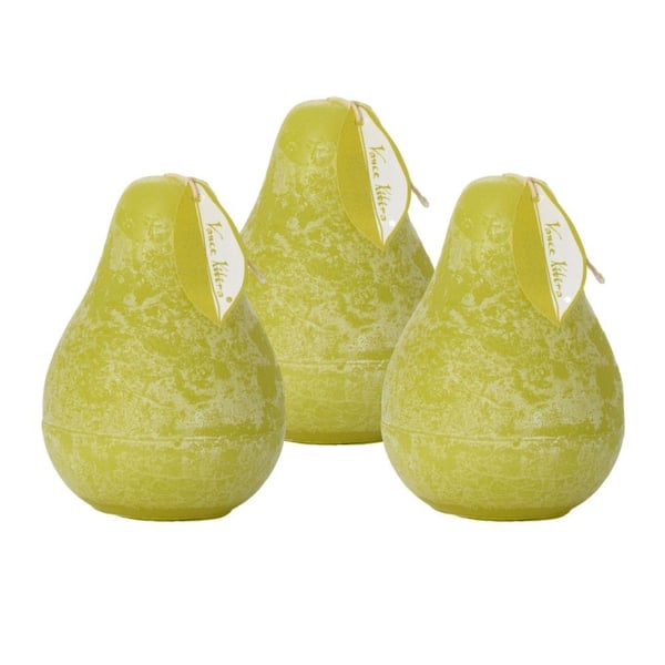 Vance Kitira 4.5" Green Grape Timber Pear Candles (Set of 3)
